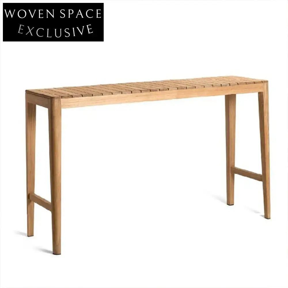 Luxury Teak Wood Outdoor High Bar Stool with Comfortable Rope Weave