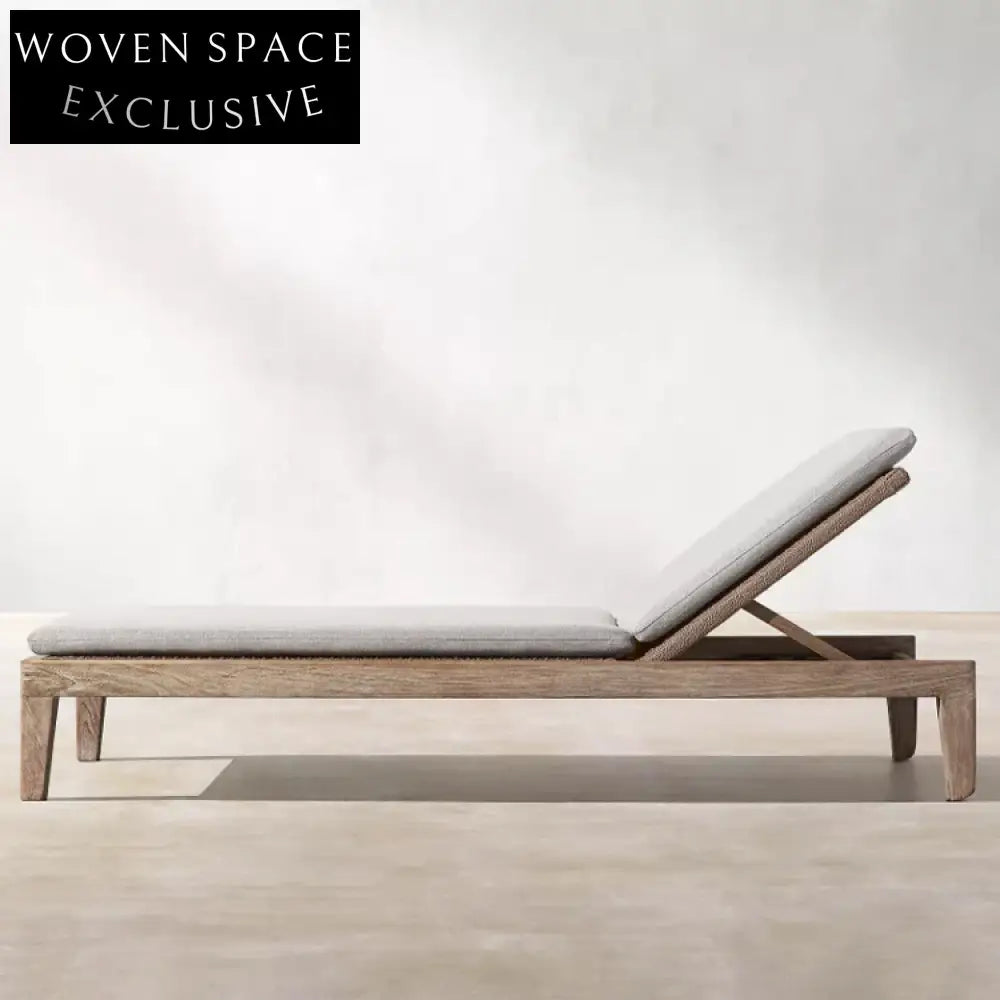 Luxury Teak Wood Outdoor Patio Adjustable Chaise Lounge Daybed