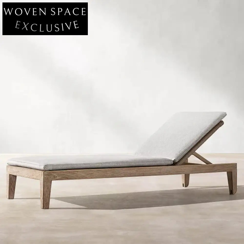 Luxury Teak Wood Outdoor Patio Adjustable Chaise Lounge Daybed