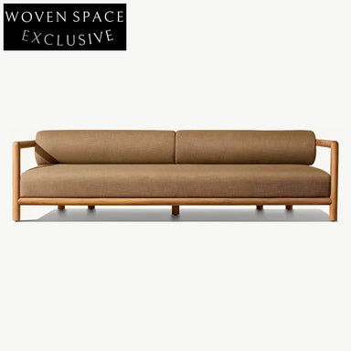 Luxury Teak Wood Outdoor Sofa Set with Quick-Dry Cushions for Patio