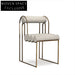 Luxury Teddy Fabric Dining Chair with Stainless Steel Frame, Modern Design