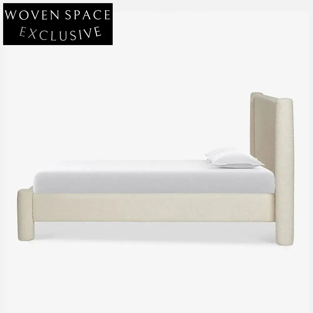 Luxury Teddy Fabric Upholstered Double Bed for Modern Home Bedroom Retreat