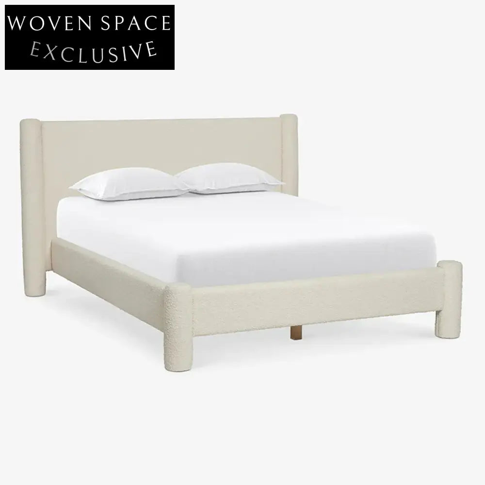 Luxury Teddy Fabric Upholstered Double Bed for Modern Home Bedroom Retreat