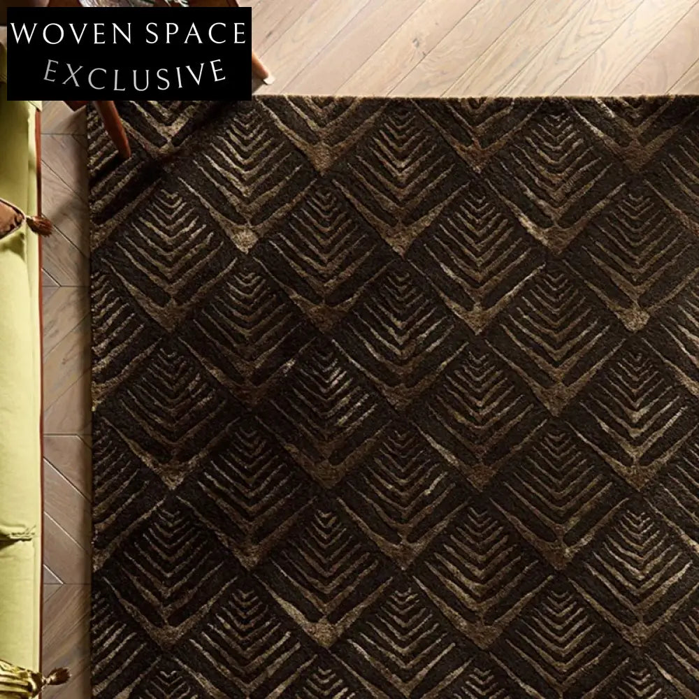Luxury Thick Polyester Area Rug - Vintage Dark Gray Abstract Home Decor