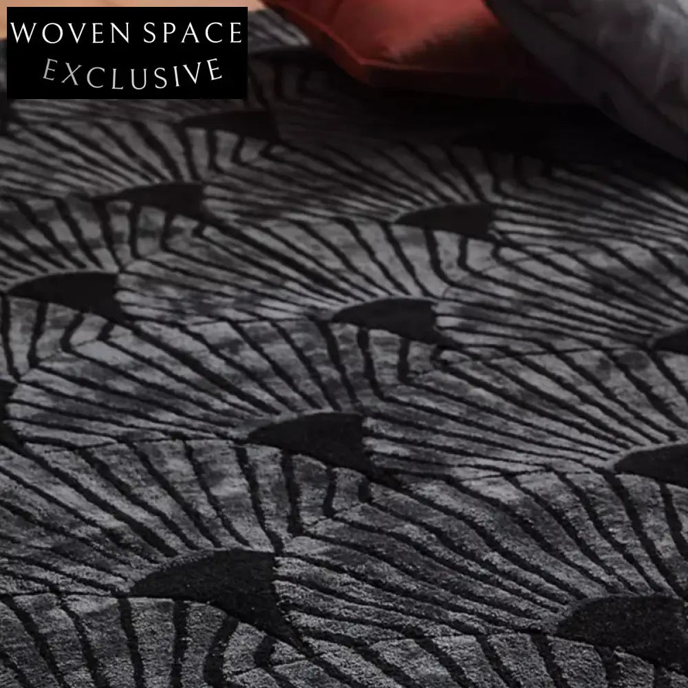 Luxury Thick Polyester Area Rug - Vintage Dark Gray Abstract Home Decor