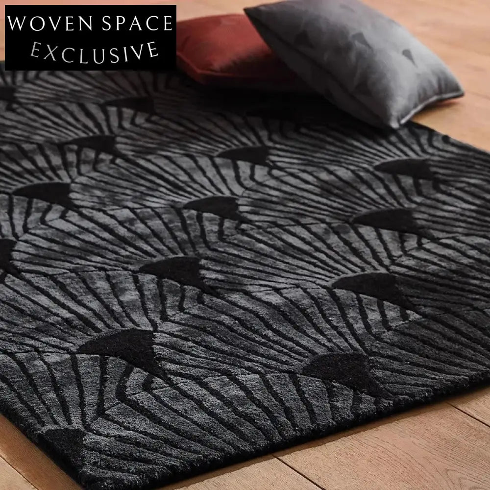 Luxury Thick Polyester Area Rug - Vintage Dark Gray Abstract Home Decor