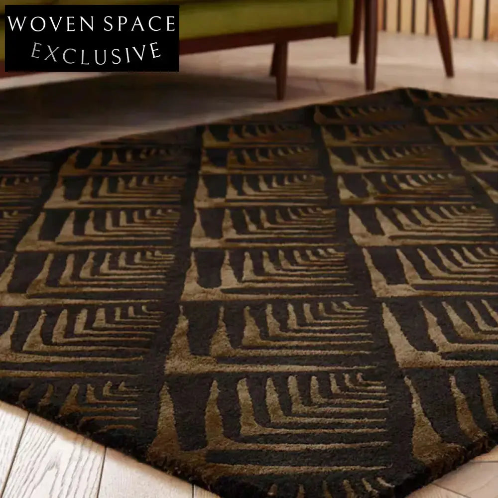 Luxury Thick Polyester Area Rug - Vintage Dark Gray Abstract Home Decor