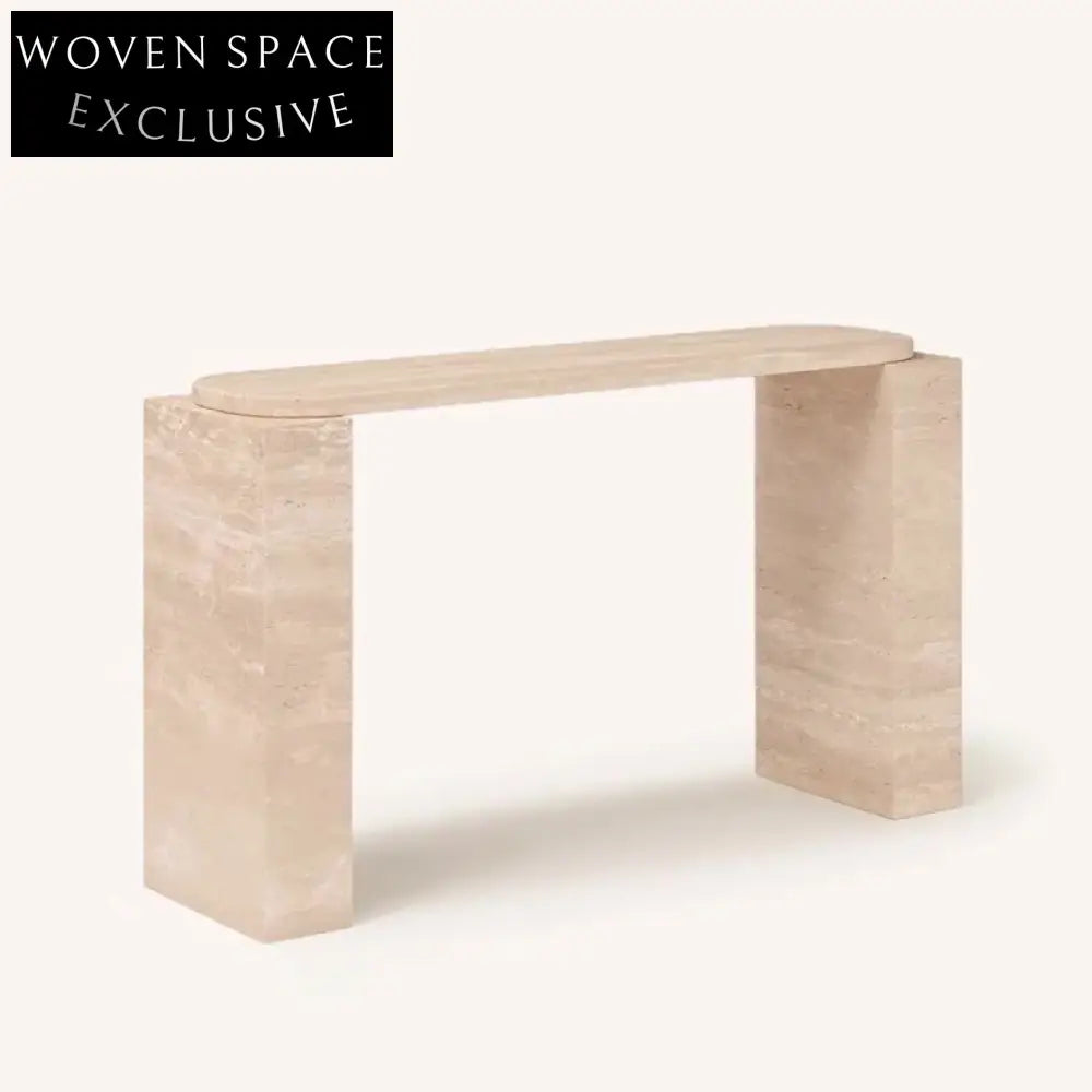 Luxury Travertine Console Table Entryway Hallway Accent Stone Design