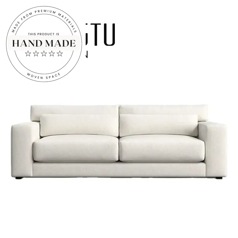 Luxury Tufted Linen Fabric Three Seater Modern Sectional Sofa
