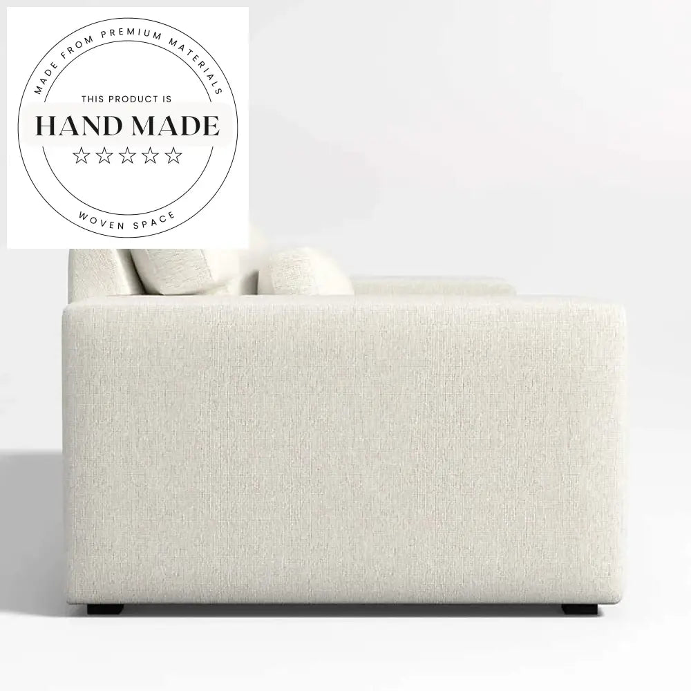 Luxury Tufted Linen Fabric Three Seater Modern Sectional Sofa