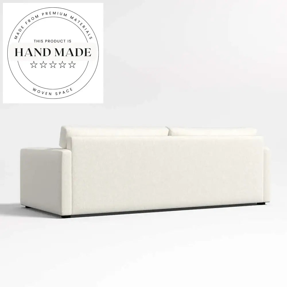 Luxury Tufted Linen Fabric Three Seater Modern Sectional Sofa