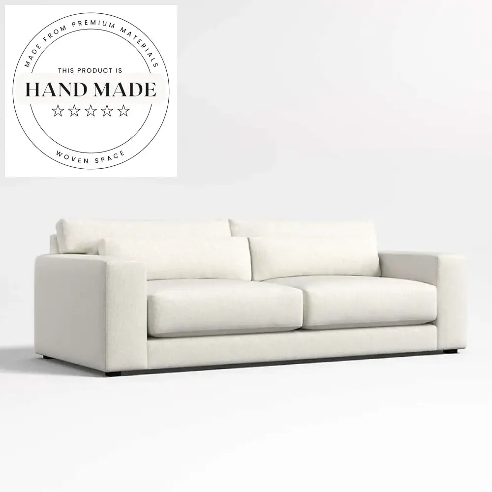 Luxury Tufted Linen Fabric Three Seater Modern Sectional Sofa