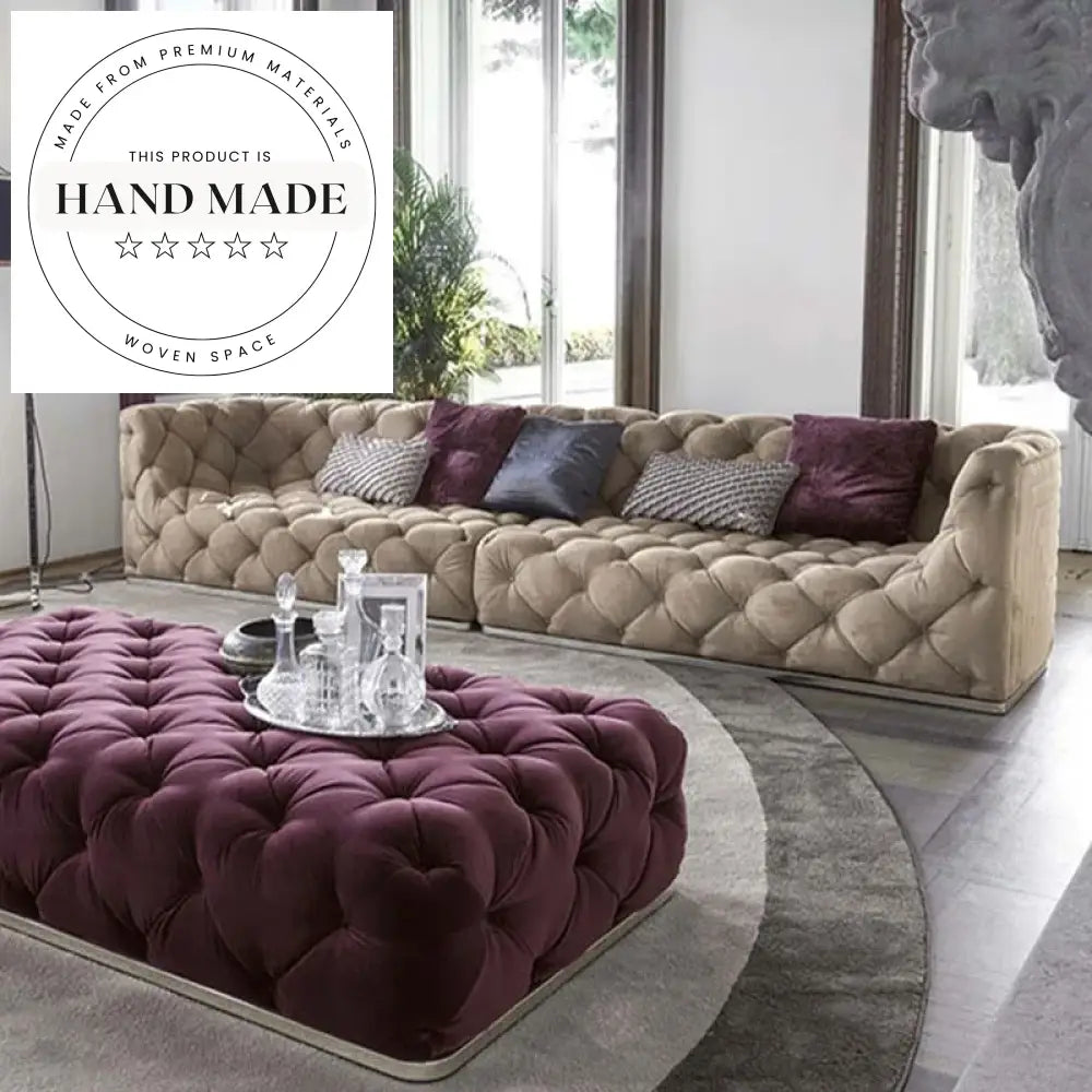 Luxury Tufted Velvet Chesterfield Post Modern Living Room Arm Sofa