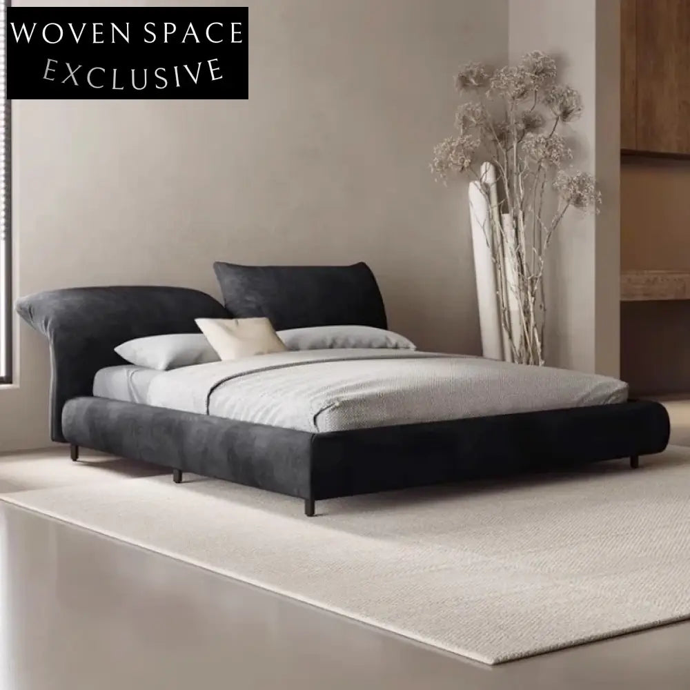 Luxury Upholstered King Size Bed with Adjustable Headboard, Solid Wood Frame