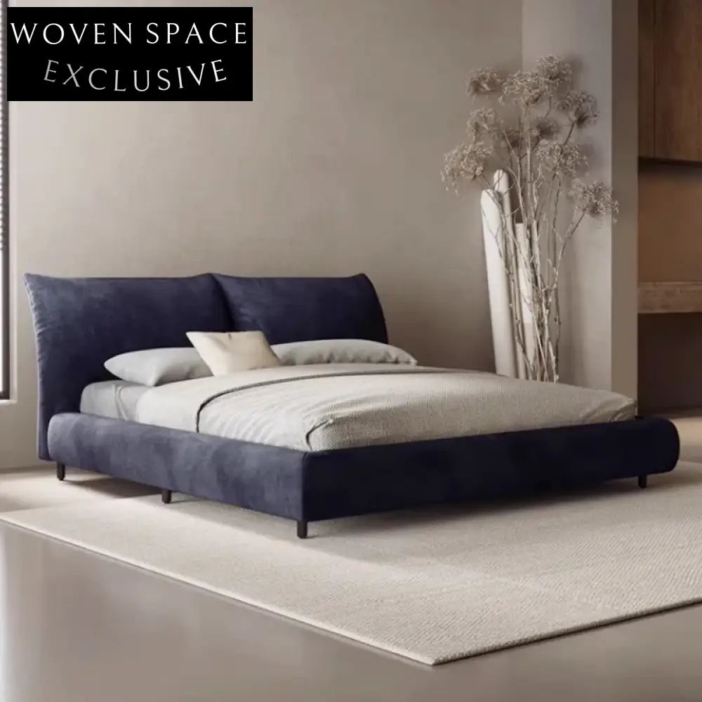 Luxury Upholstered King Size Bed with Adjustable Headboard, Solid Wood Frame