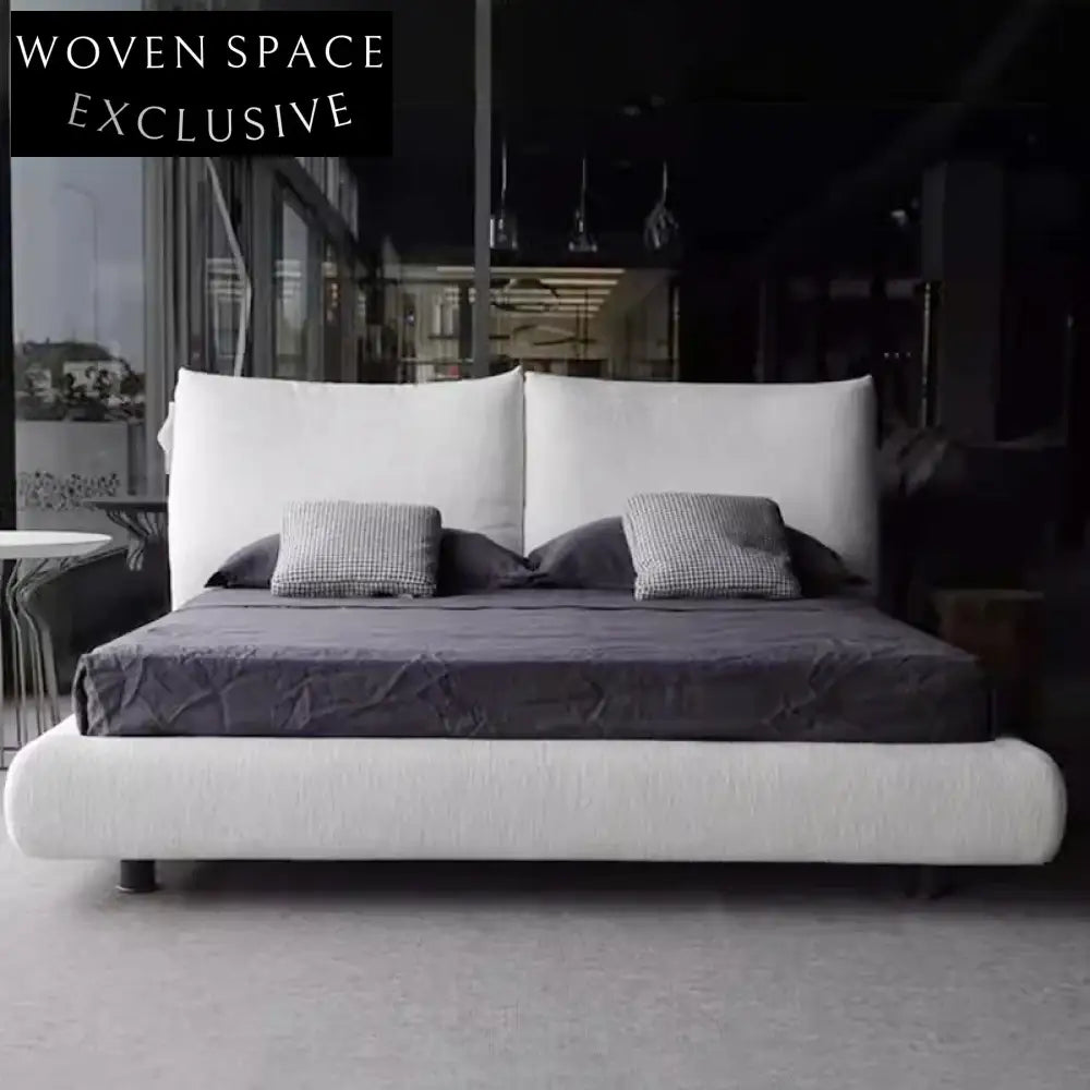 Luxury Upholstered King Size Bed with Adjustable Headboard, Solid Wood Frame