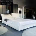 Luxury Upholstered King Size Bed with Adjustable Headboard, Solid Wood Frame