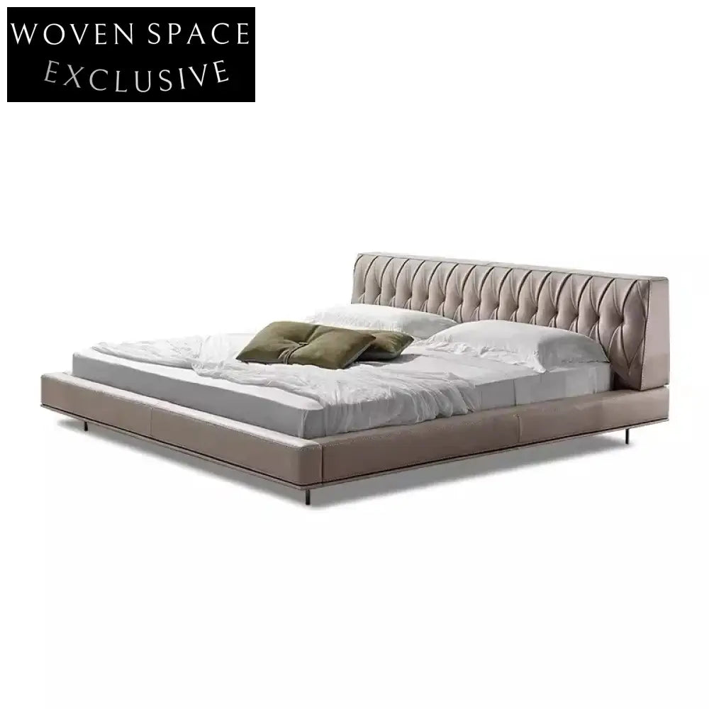Luxury Upholstered Platform Bed with Metal Legs – Queen Size Bed