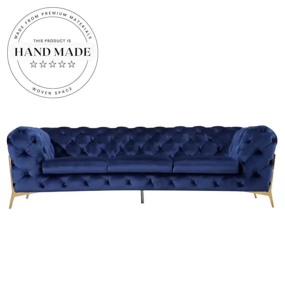 Luxury Upholstered Velvet Chesterfield Sectional Living Room Seater Sofa