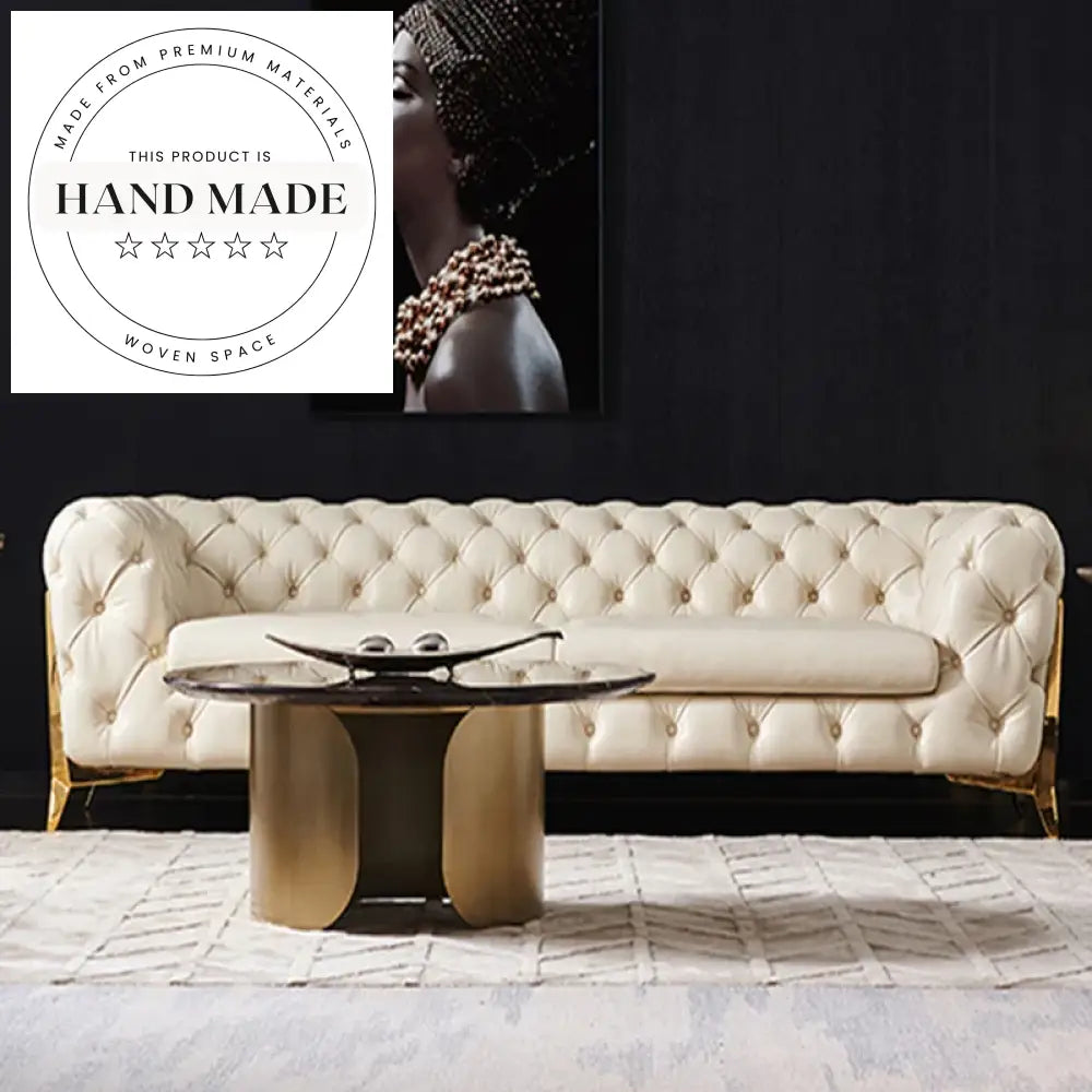 Luxury Upholstered Velvet Chesterfield Sectional Living Room Seater Sofa