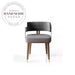 Luxury Velvet Armchair with Round Backrest Solid Wood Dining Chair