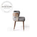 Luxury Velvet Armchair with Round Backrest Solid Wood Dining Chair