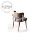 Luxury Velvet Armchair with Round Backrest Solid Wood Dining Chair
