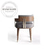 Luxury Velvet Armchair with Round Backrest Solid Wood Dining Chair