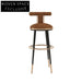 Luxury Velvet Bar Stool with Solid Wood Legs for Modern Dining Areas