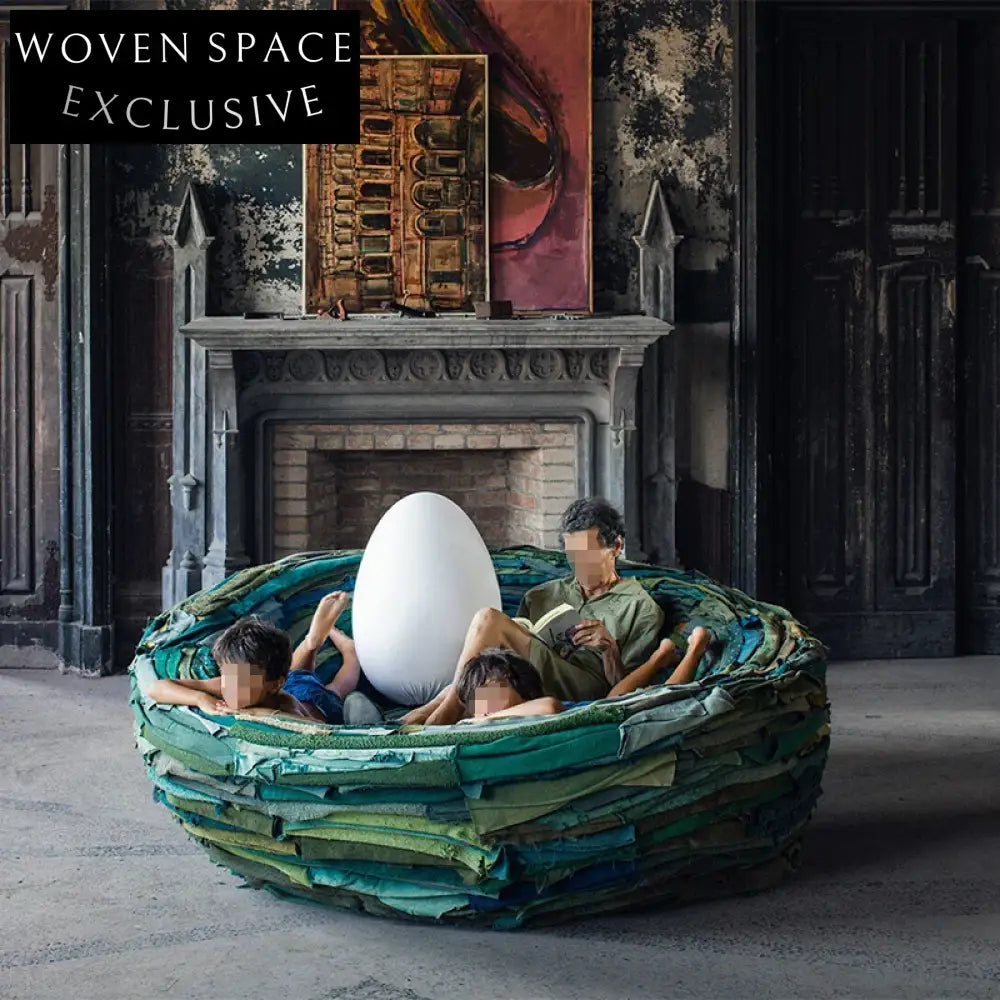 Luxury Velvet Bird's Nest Round Sofa Bed Italian Designer Lounge Couch Cozy