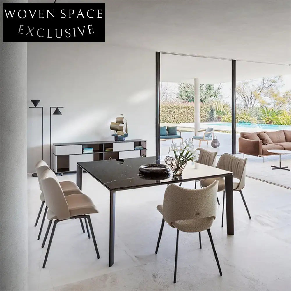 Luxury Velvet Fabric Dining Chair, Modern Metal Legs, Comfortable Restaurant Seating