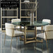 Luxury Velvet Fabric Restaurant Dining Chair with Gold Metal Legs