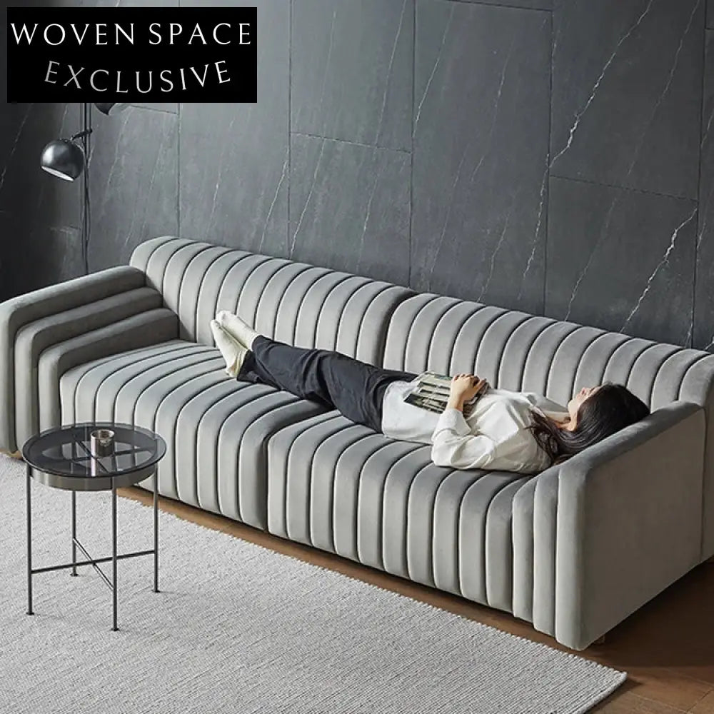 Luxury Velvet Fabric Sectional Modular Floor Sofa for Modern Living Room Spaces