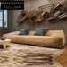 Luxury Velvet I-Shaped Floor Sectional Sofa Set for Modern Living Rooms