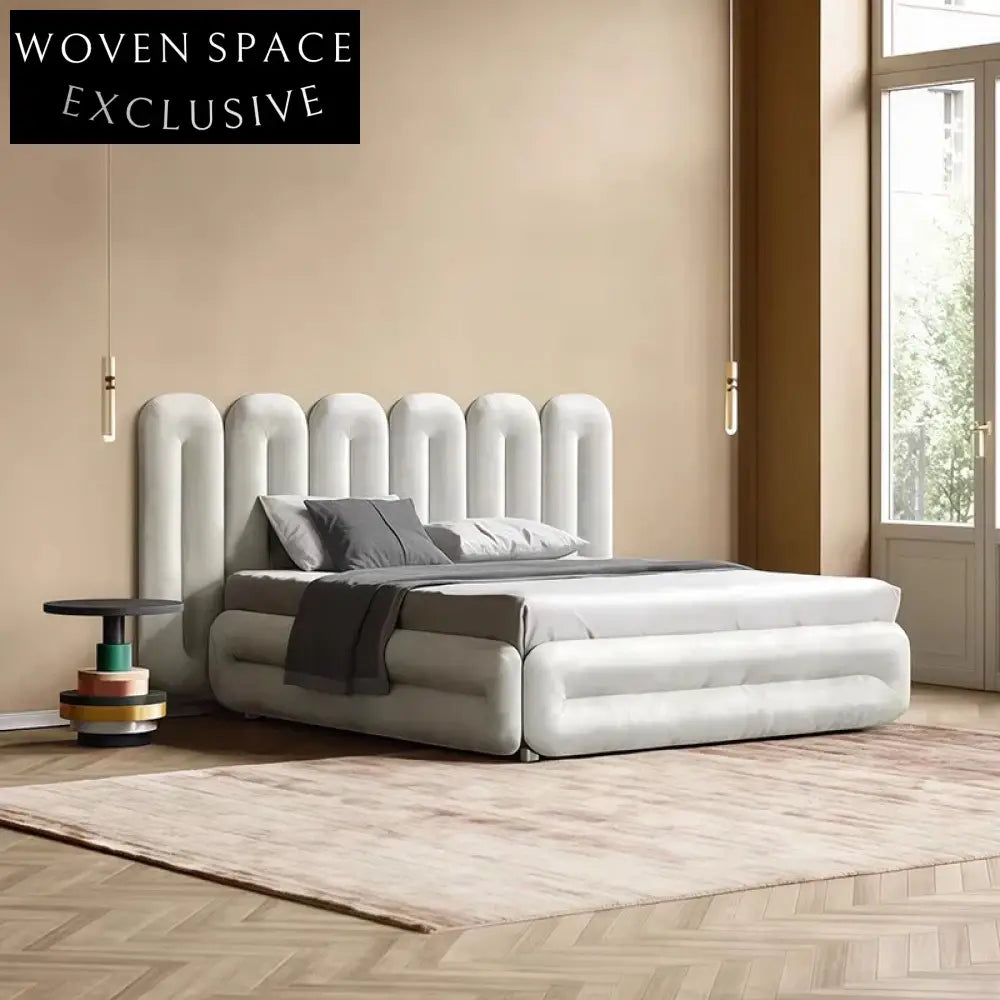 Luxury Velvet King Bed Frame High Tufted Headboard Modern Designer Furniture