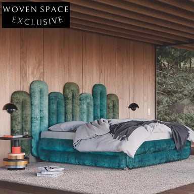 Luxury Velvet King Bed Frame High Tufted Headboard Modern Designer Furniture