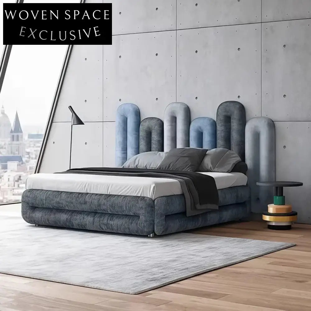 Luxury Velvet King Bed Frame High Tufted Headboard Modern Designer Furniture