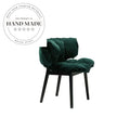 Luxury Velvet Petal Designer Solid Wood Leg Makeup Dining Chair