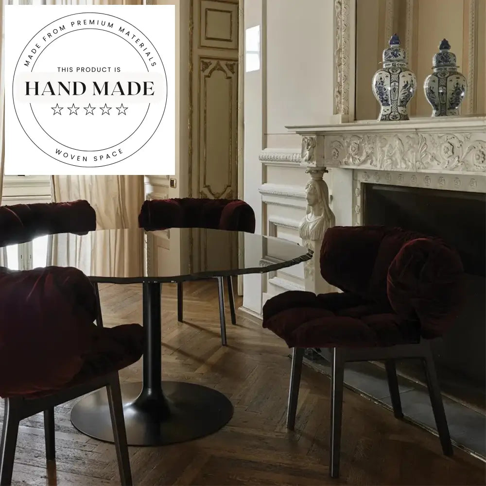 Luxury Velvet Petal Designer Solid Wood Leg Makeup Dining Chair