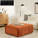 Luxury Velvet Square Ottoman with Solid Wood Frame for Living Room Stool