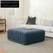 Luxury Velvet Square Ottoman with Solid Wood Frame for Living Room Stool