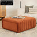 Luxury Velvet Square Ottoman with Solid Wood Frame for Living Room Stool