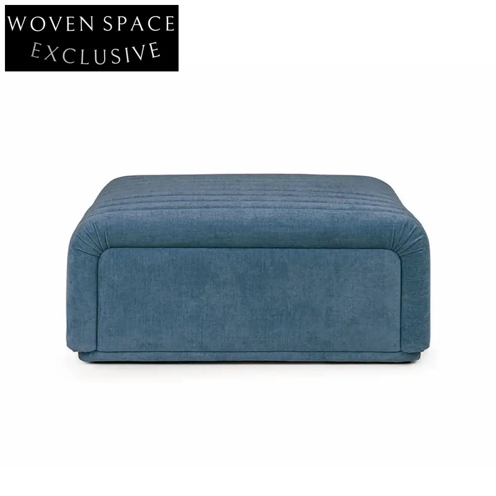 Luxury Velvet Square Ottoman with Solid Wood Frame for Living Room Stool