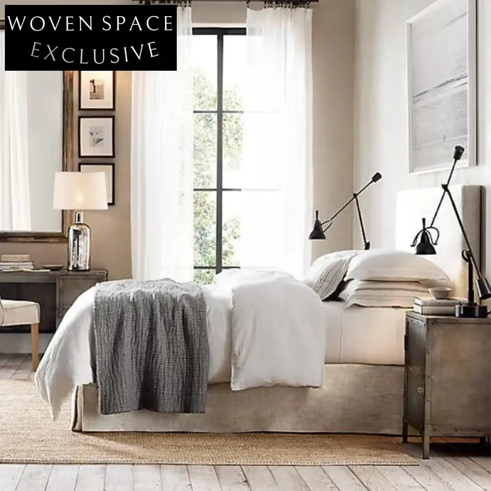 Luxury Velvet Upholstered King Size Bed Frame with Storage, Soft Headboard