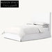 Luxury Velvet Upholstered King Size Bed Frame with Storage, Soft Headboard