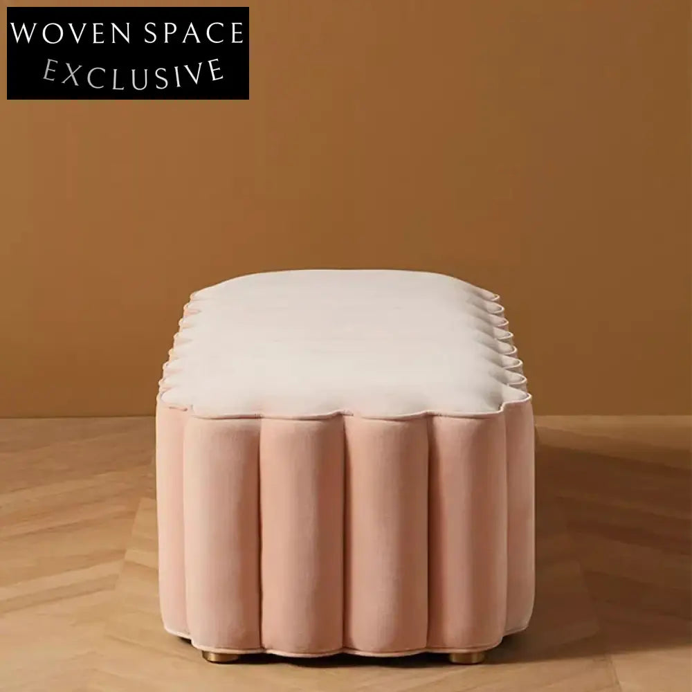 Luxury Velvet Upholstered Long Ottoman Bench, Multiple Colors & Sizes
