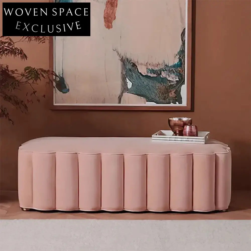 Luxury Velvet Upholstered Long Ottoman Bench, Multiple Colors & Sizes