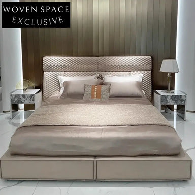 Luxury Velvet Upholstered Modern King Size Soft Fabric Bed Frame