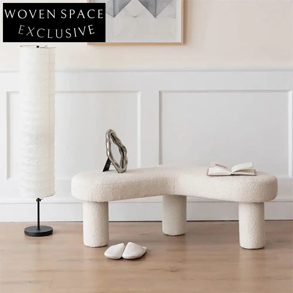 Luxury Velvet Upholstered Ottoman Bench with Modern Metal Base Design