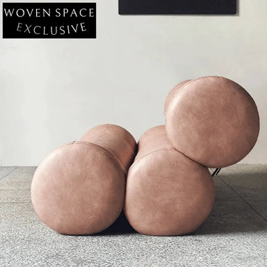 Luxury Vintage Leather Accent Floor Couch for Living Room Seating